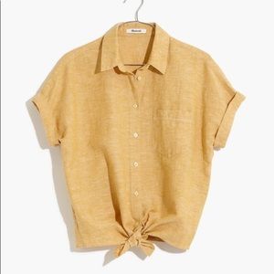 Madewell short sleeve linen button down